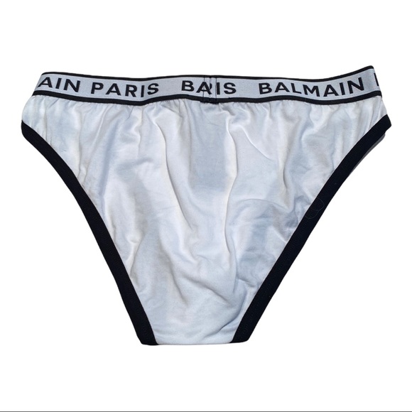 BALMAIN mens Cotton briefs embroidered logo elasic waist underwear new w/ tags - Picture 2 of 4